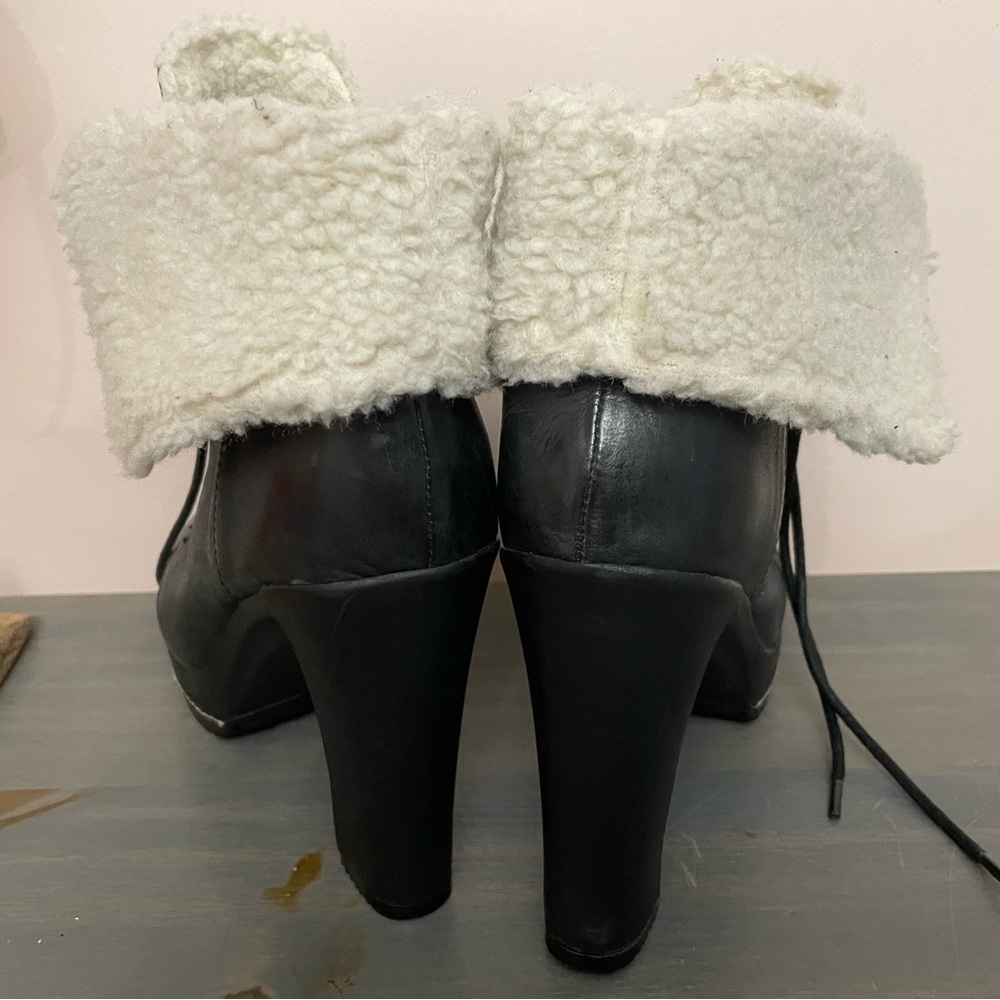 NWOT Kelsi Dagger Ricci black‎ Leather Heeled Boots Women's Size 7.5 - Picture 3 of 8